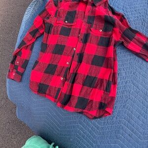 Red and Black Plaid Kids Shirt